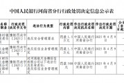 登封齊魯村鎮銀行被罰1.5萬元：違反安全管理要求