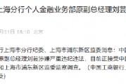 工商銀行上海分行個人金融業務部原副總經理劉蕓接受紀律審查和監察調查