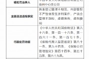 平安人壽徐州中心支公司被罰27萬元：因執(zhí)業(yè)登記管理不規(guī)范 內(nèi)部管控不嚴(yán)致使發(fā)生涉刑案件等違法違規(guī)事實