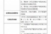 安盟財產保險有限公司被罰47萬元：關聯交易、關聯方漏報，EAST數據存在錯報