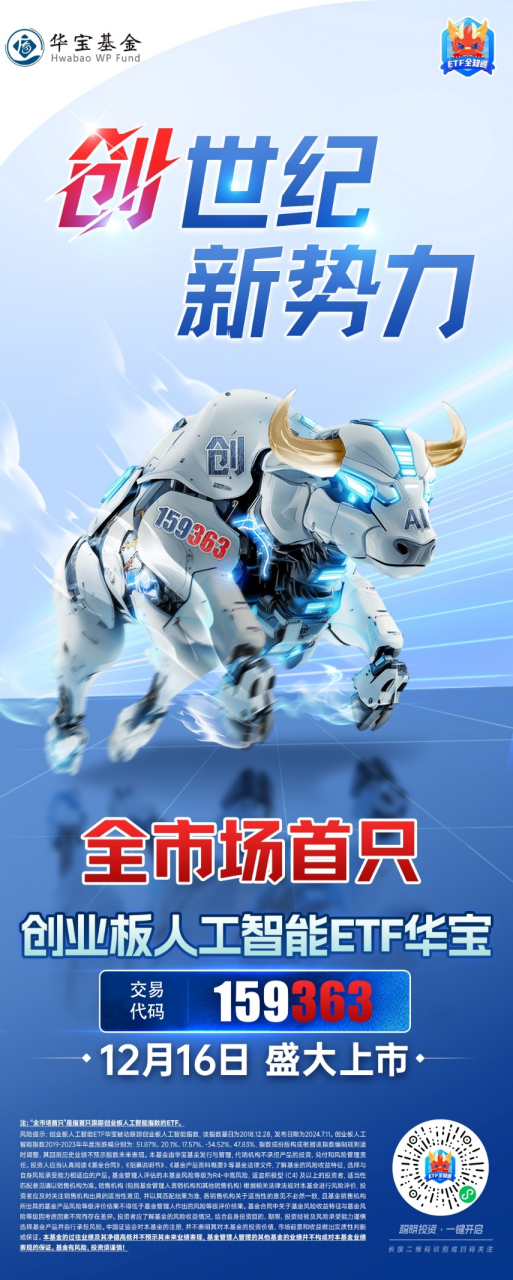 12月16日上市！全市場首只，“編號159363”的創業板人工智能ETF華寶澎湃上市，Reset中國AI投資新坐標！