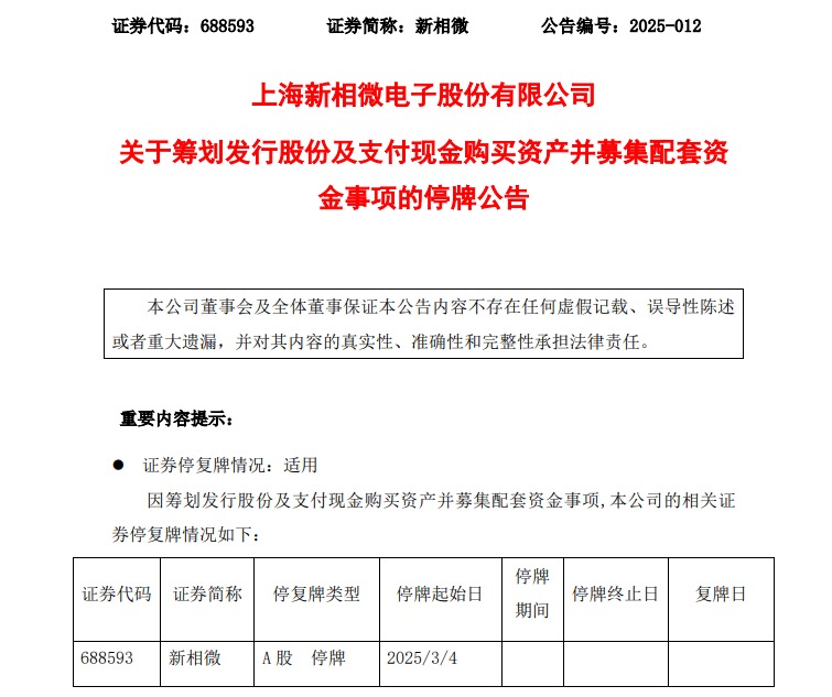 這家A股公司宣布，重大資產重組，今起繼續(xù)停牌！