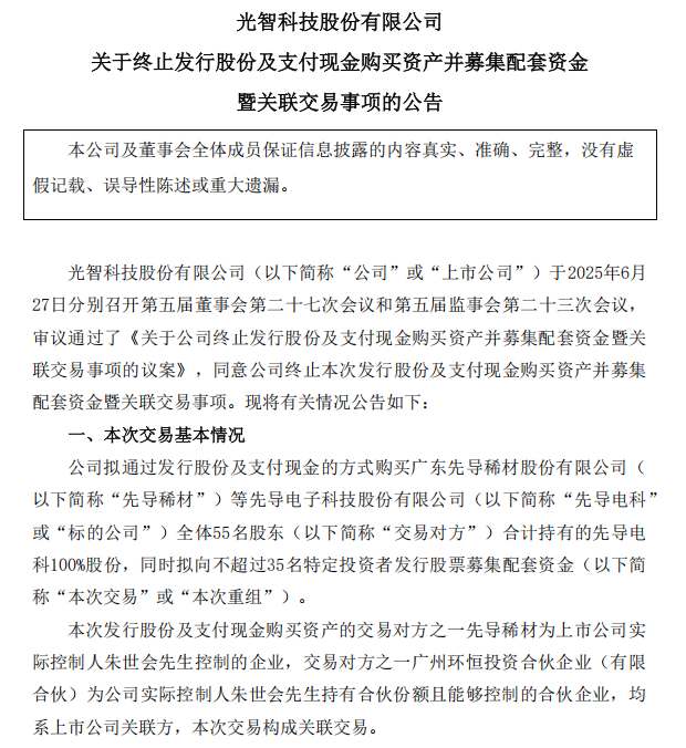 “蛇吞象”失敗，光智科技終止收購先導電科